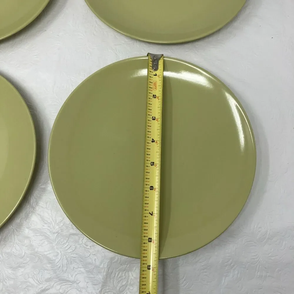 IKEA Dinnerware Fargrik Luncheon Plates Set Of 4 Avocado Green 21963 8-3/4”